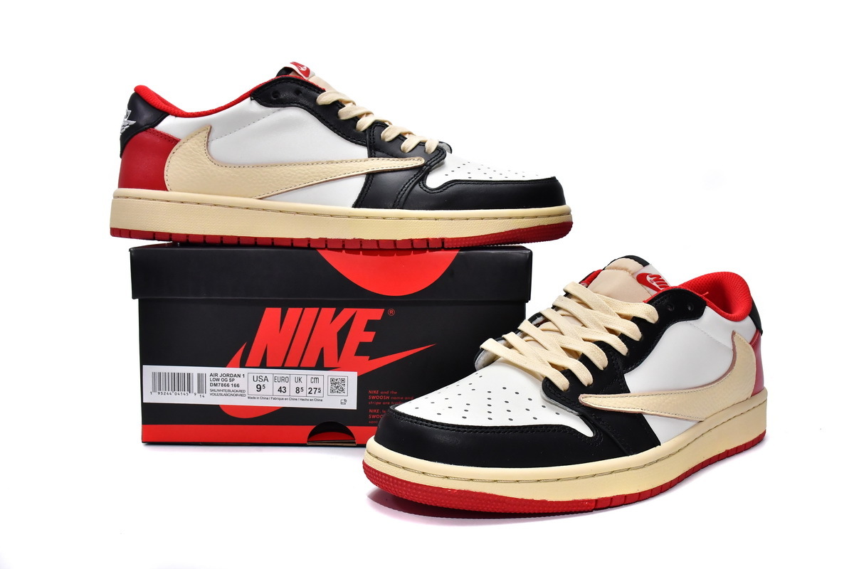 Travis Scott x Air Jordan 1 Low Black Red DM7866-166