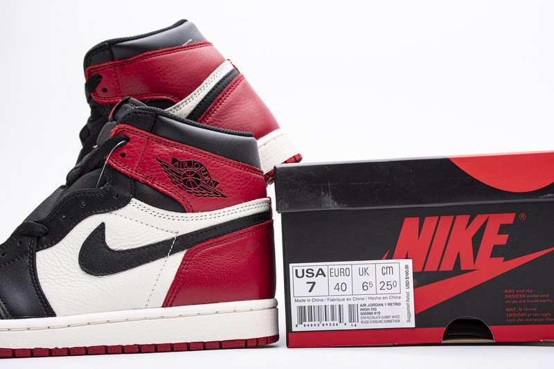 Air Jordan 1 High OG Bred Toe 555088-610