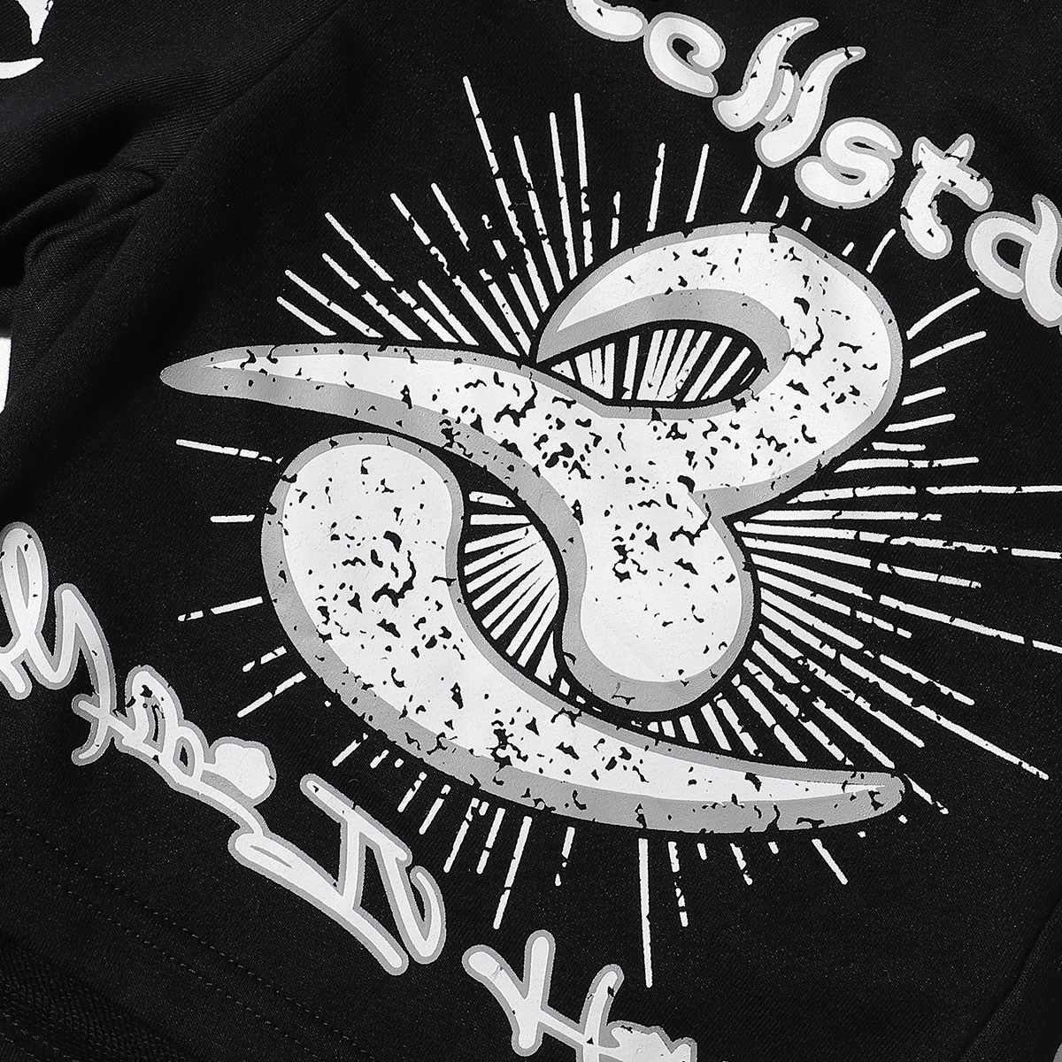 Hellstar Skull 8 Print Logo Black Shorts