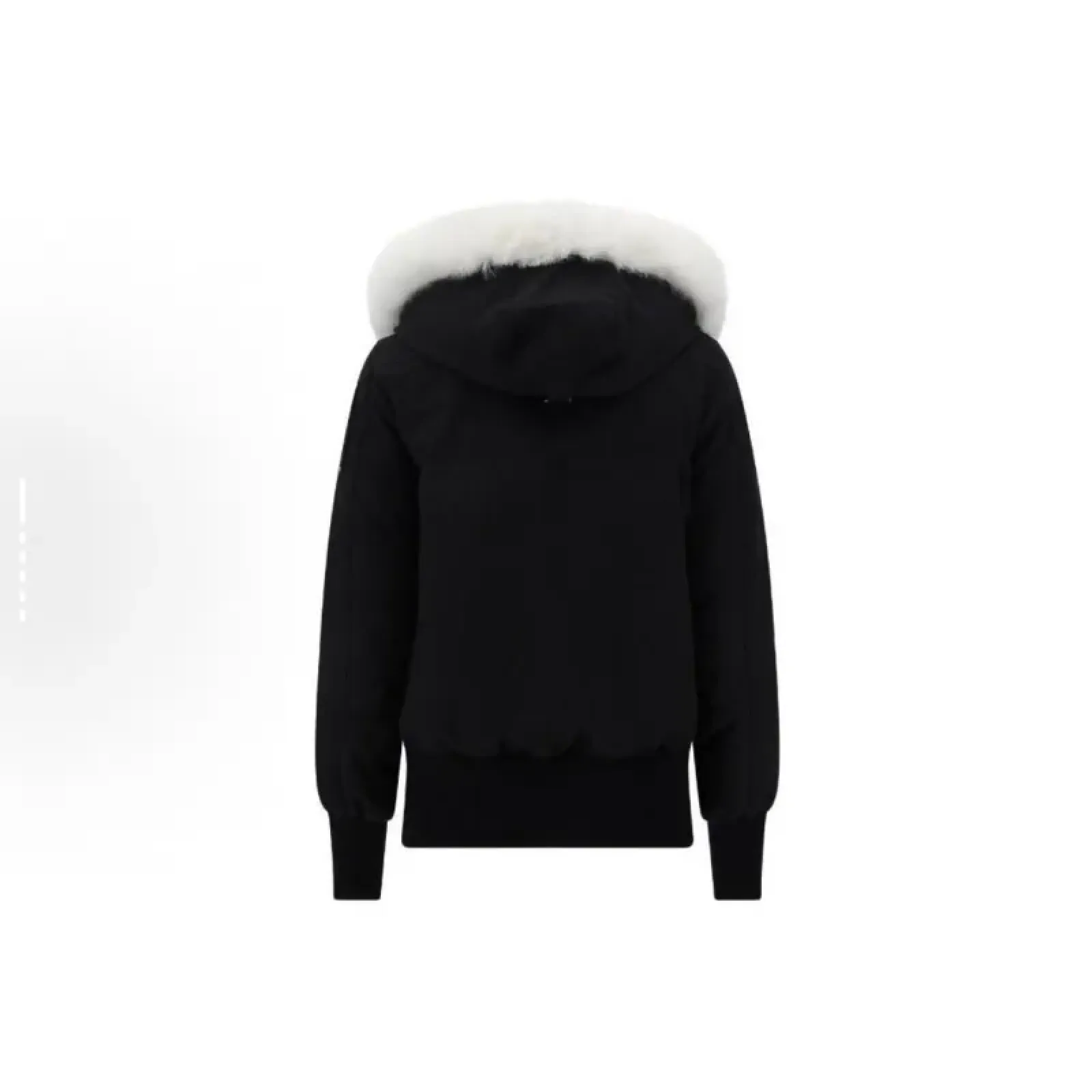 Moose Knuckles Black Jacket White Wool Collar（NFC)
