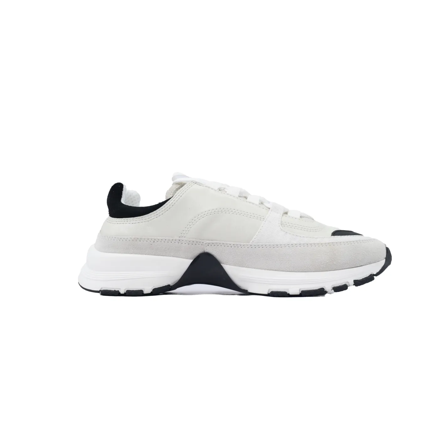 Chanel Interlocking CC Logo Calfskin & Suede Calfskin Sneakers White - ogsneaker