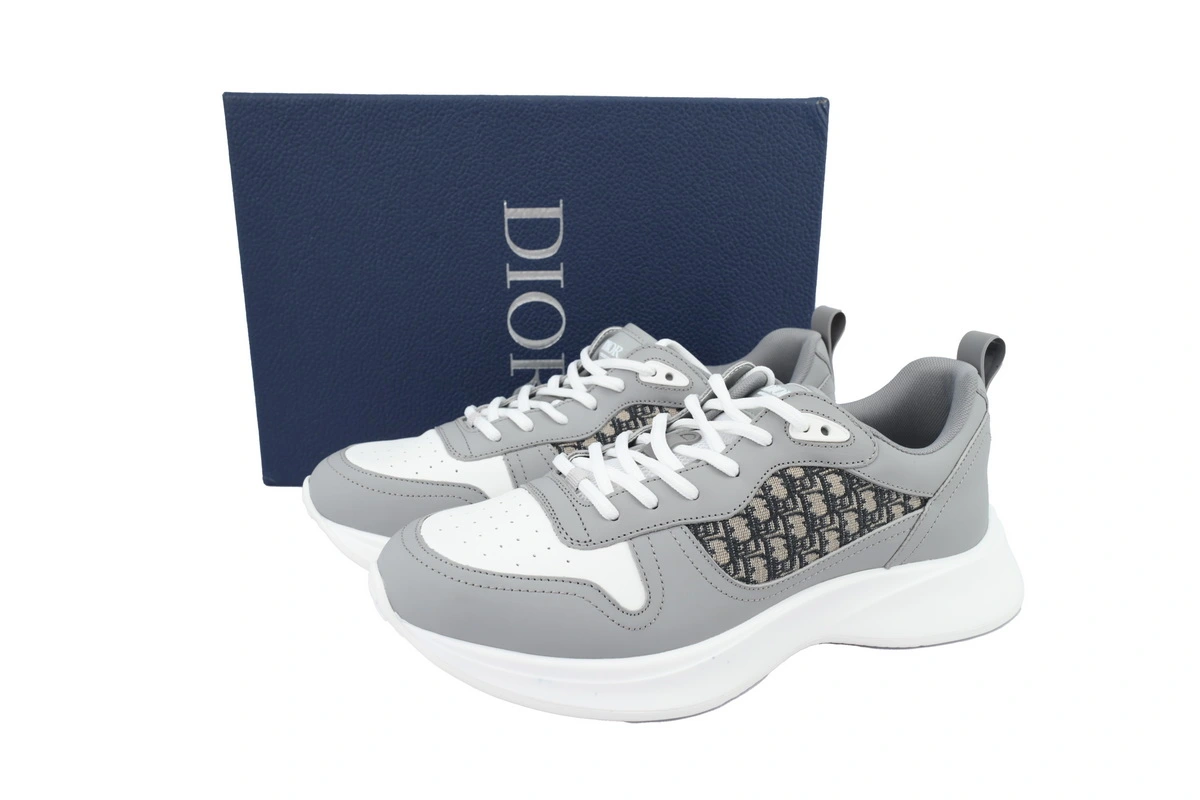 Dior B25 Runner Grey Smooth Calfskin Oblique Jacquard