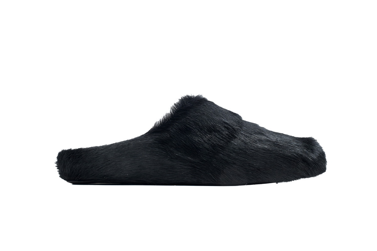 Marni Loafers Long-hair Calfskin Fussbett Sabot Black