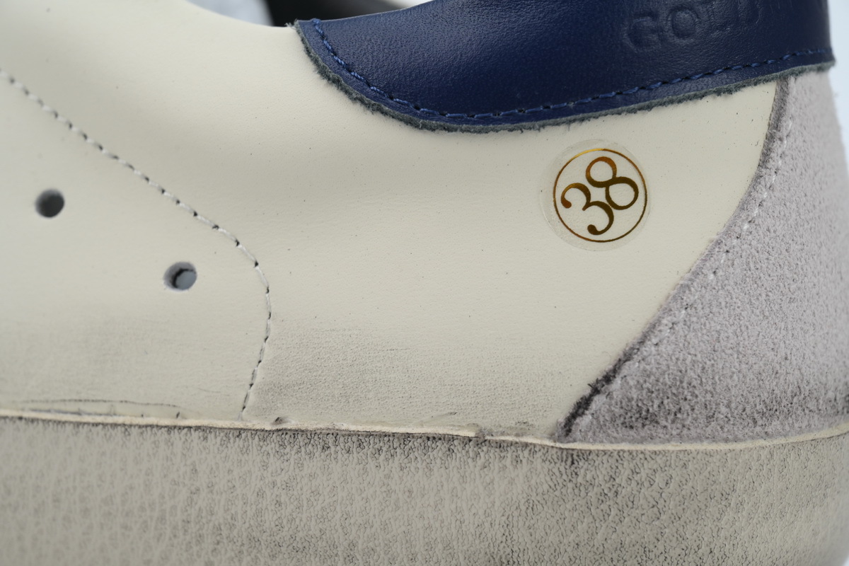 Golden Goose Super Star White Dark Blue Heel