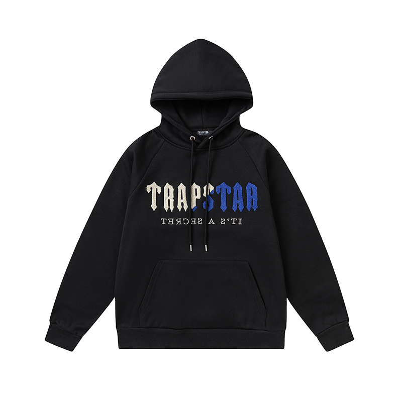 Trapstar Decoded Chenille Hooded Tracksuit Blue Black White