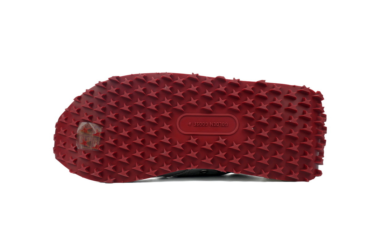 Golden Goose Marathon Shoes Red Silver