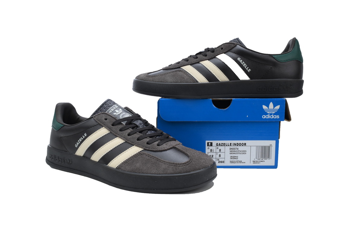 Adidas Gazelle Indoor Leather Black Brown Green IH0374