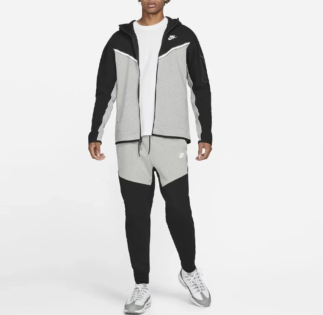 Nike Sportswear Tech Fleece Hoodie & Joggers Set Black Grey 1005-CU4489