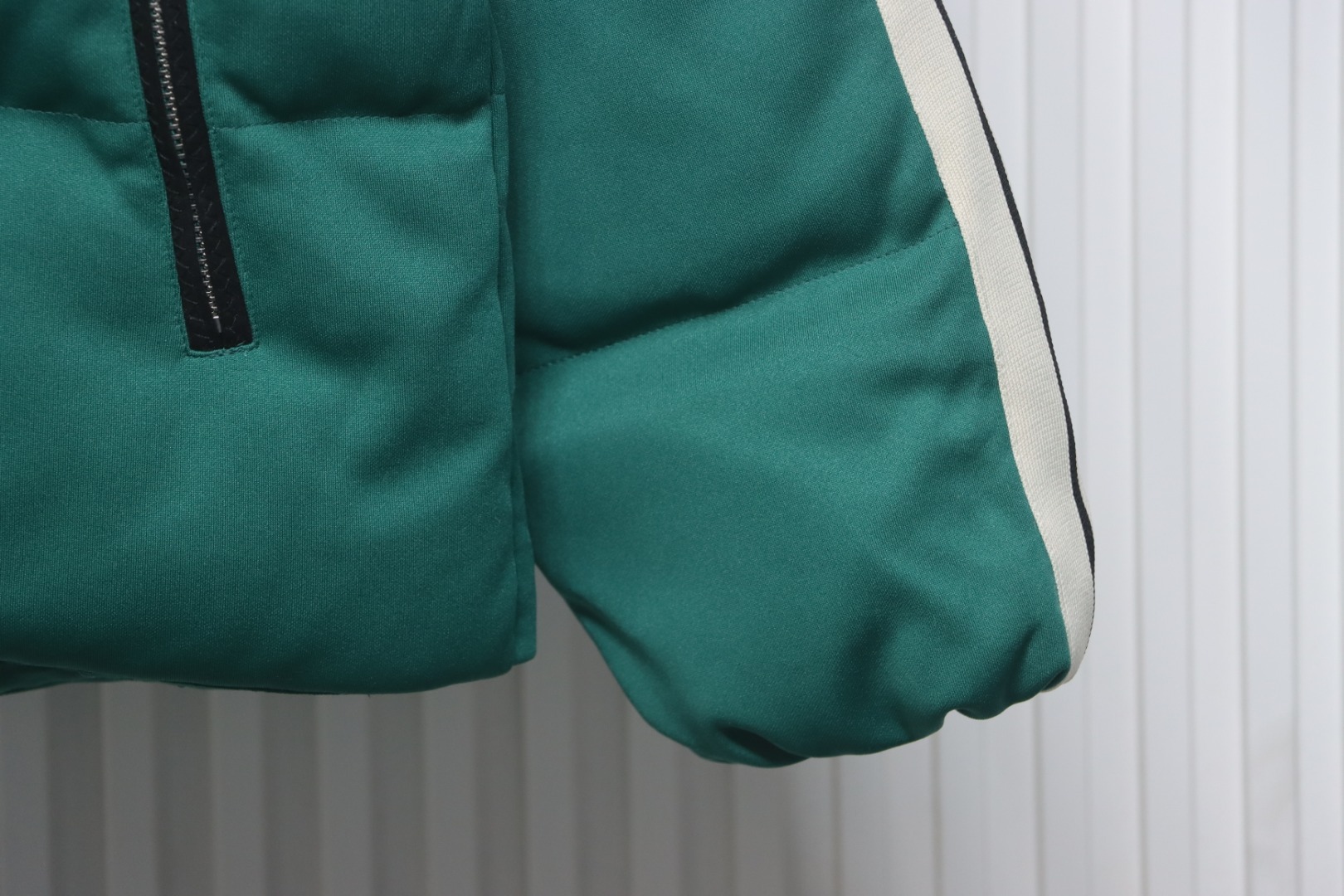 Moncler Palm Angels Striped Quilted Shell Down Jacket Green