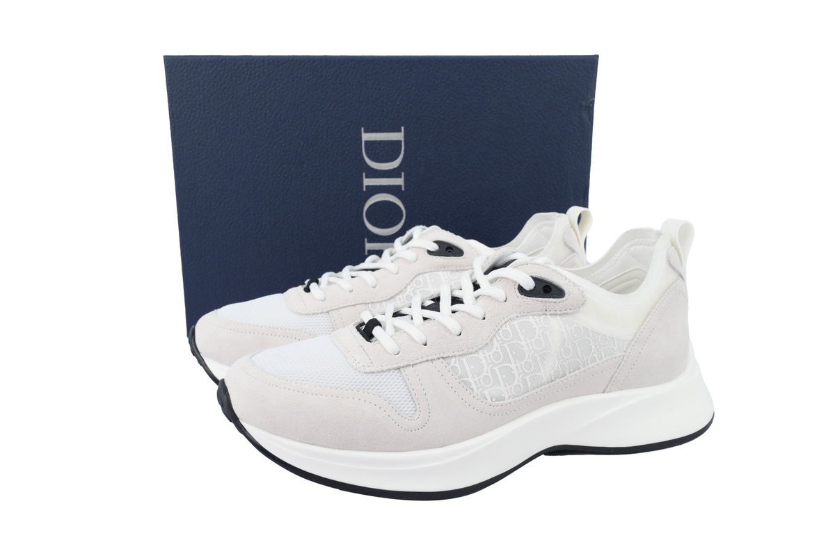 Dior B25 Runner White Oblique Suede 3SN259YTR_H069