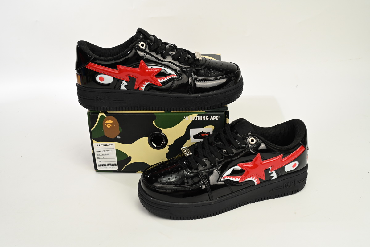 A Bathing Ape Bape Sta Low Black Shark 1H30 191 012
