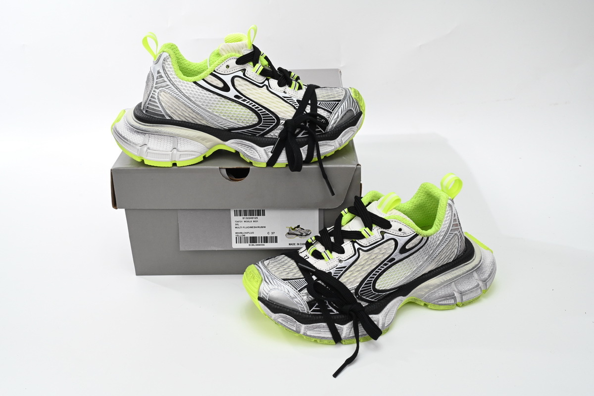 Balenciaga 3XL Sneaker in Black And White Yellow 734734 W3XL6 9031
