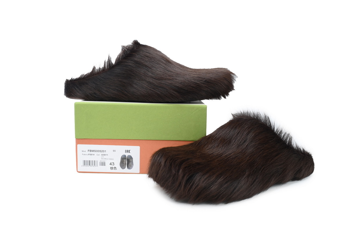 Marni Loafers Long-hair Calfskin Fussbett Brown