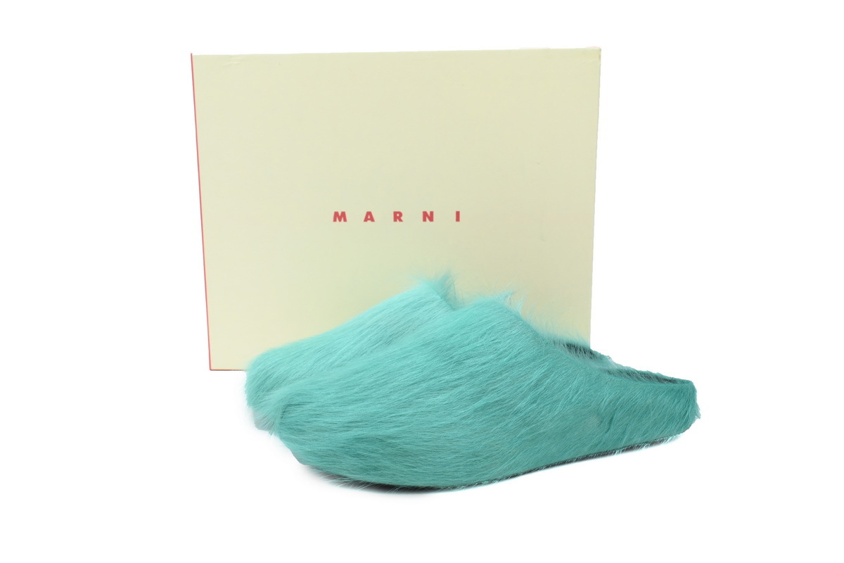 Marni Loafers Long-hair Calfskin Fussbett Sabot Dark Green
