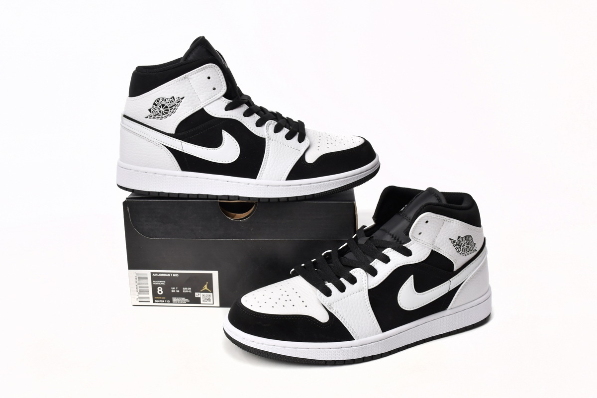 Jordan 1 Mid White Black 554724-113 - ogsneaker