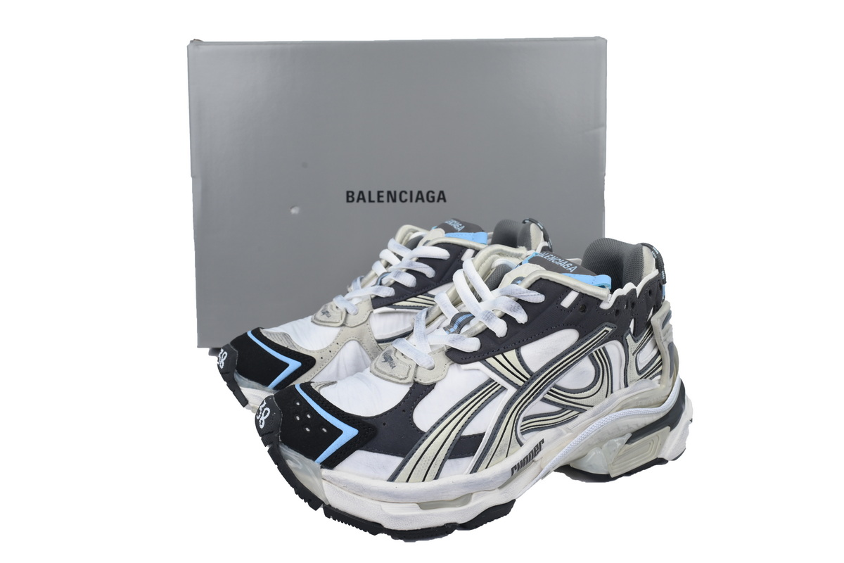 Balenciaga Runner Sneaker White Black Blue 772767 W3RNY 0623 - ogsneaker