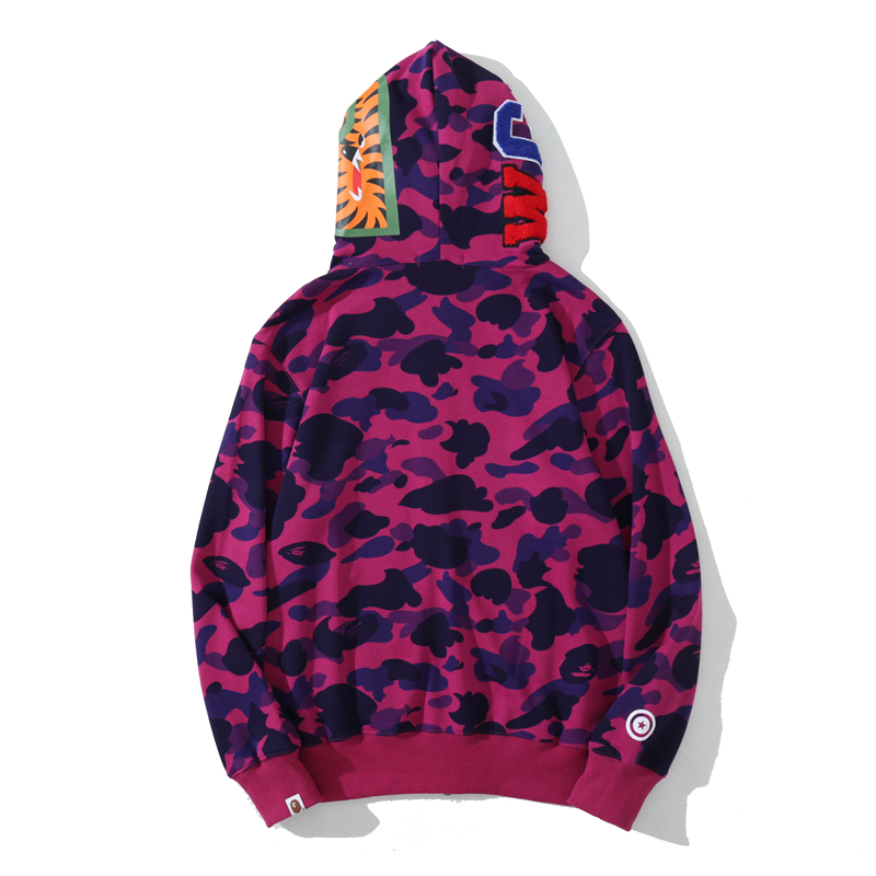 BAPE Color Camo Shark Zip Hoodie Purple