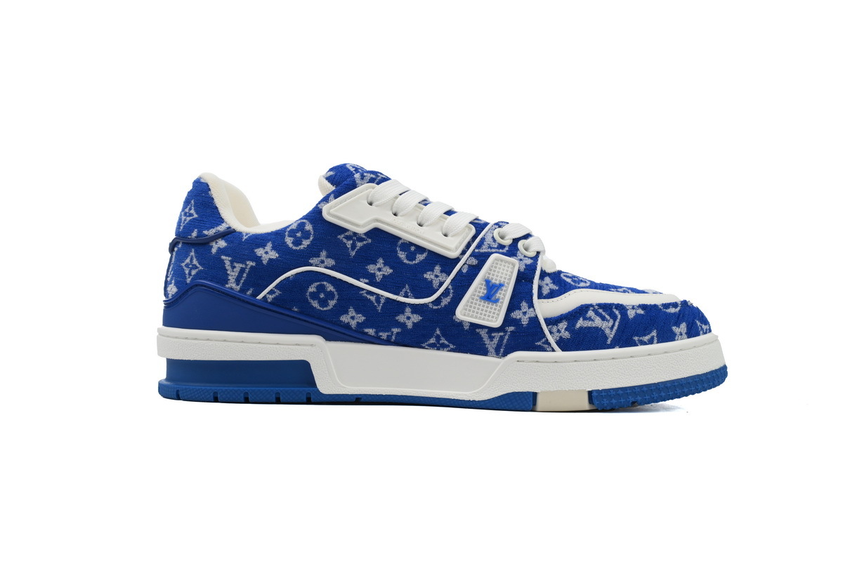 Louis Vuitton Trainer Blue Monogram Textileextile