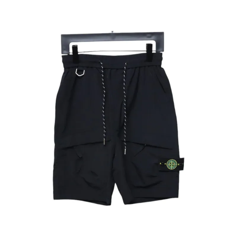 Stone Island Logo Polo Shorts Black