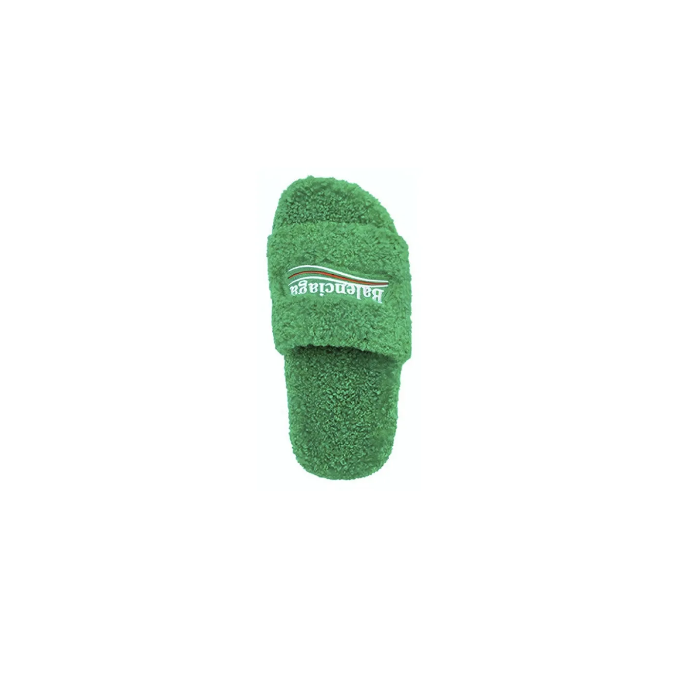 Balenciaga Furry Slide Green