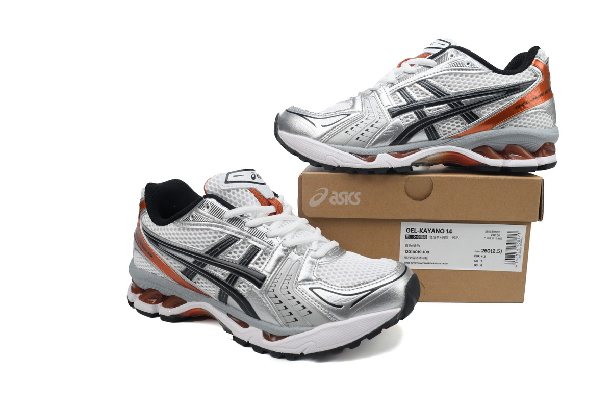 ASICS Gel-Kayano 14 White Piquant Orange 1201A019-109