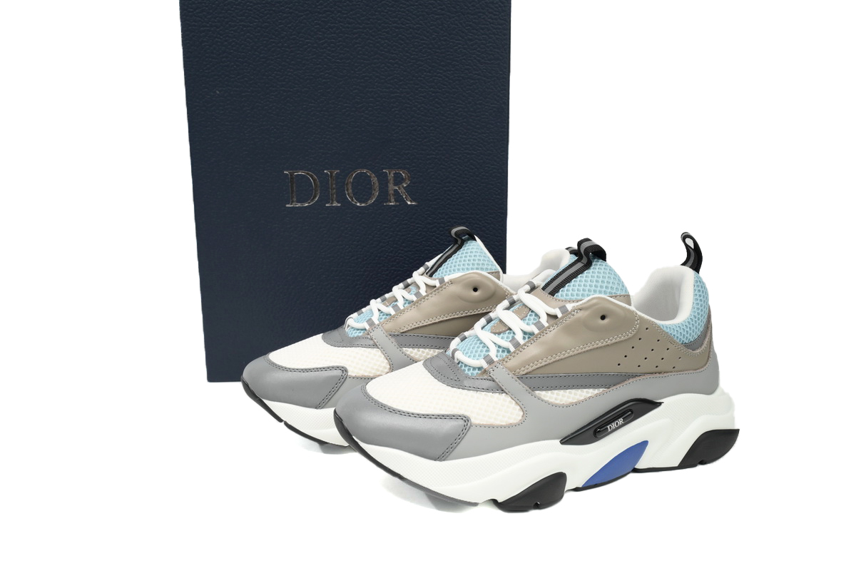 Dior White Blue Black B22 Sneakers Rice Grey Blue