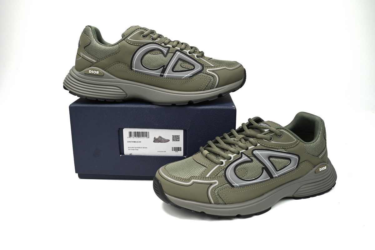 Dior Light Grey B30 Sneakers Olive Color 3SN279ZMA-16140