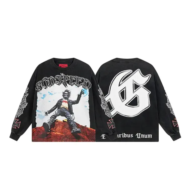 Godspeed Rocker Layered Long Sleeve T-shirt #1103 Black Wash