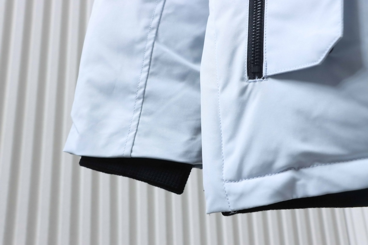 Moose Knuckles-Style Multi-Pocket Down Jacket Blue