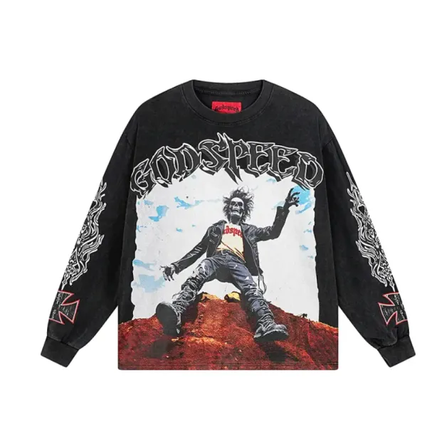 Godspeed Rocker Layered Long Sleeve T-shirt #1103 Black Wash