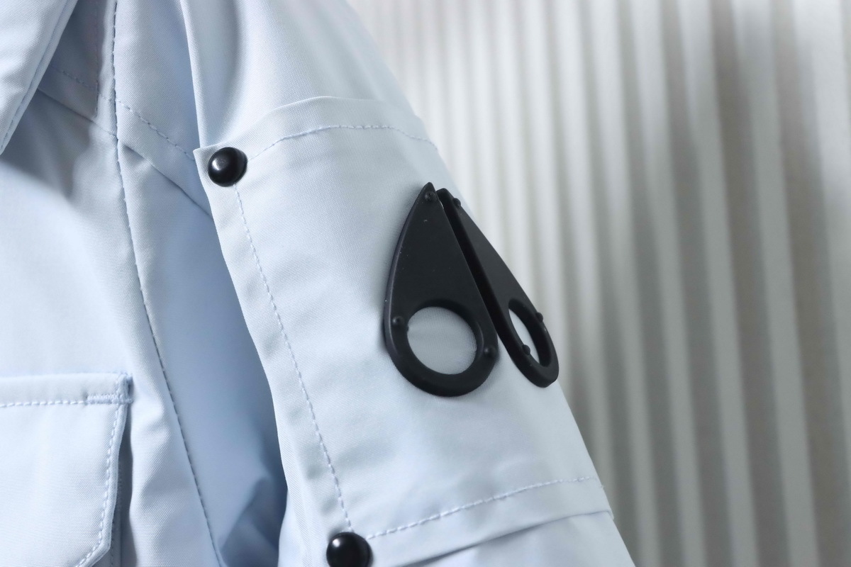 Moose Knuckles-Style Multi-Pocket Down Jacket Blue