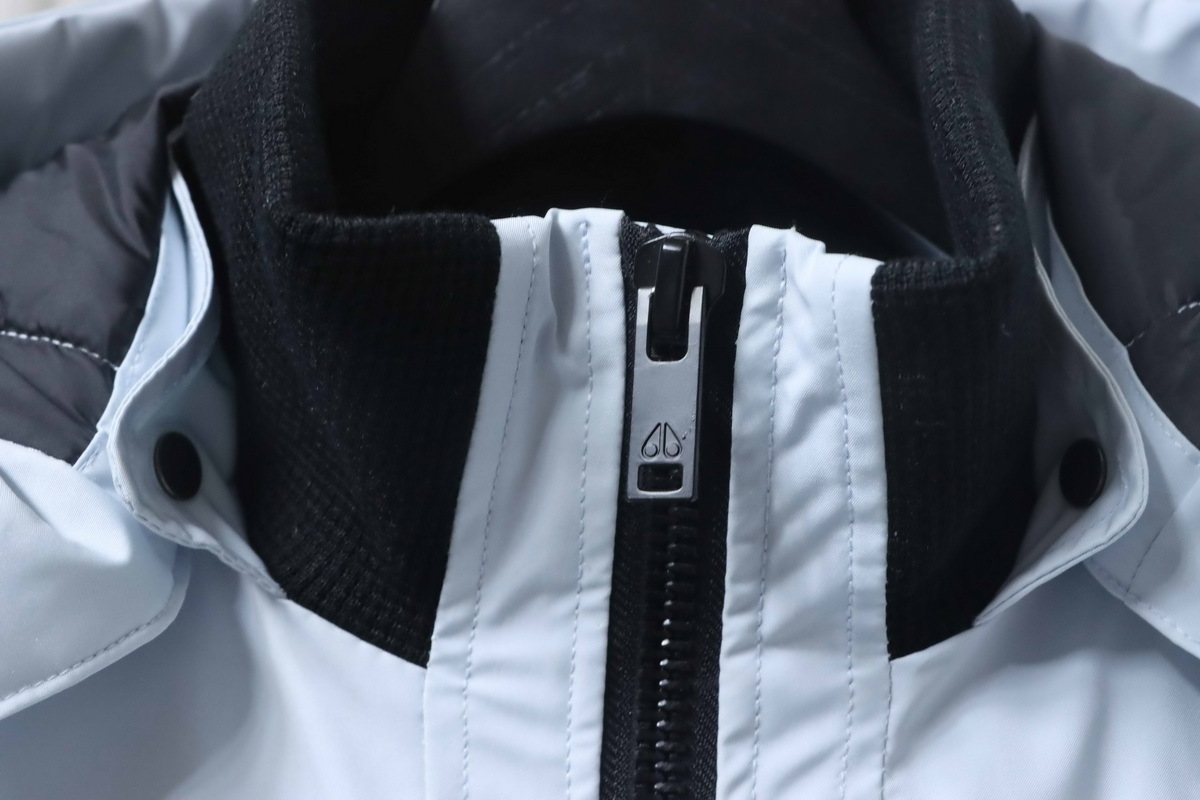 Moose Knuckles-Style Multi-Pocket Down Jacket Blue