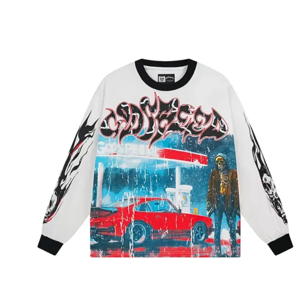 Godspeed Pitstop Thermal Long Sleeve T-shirt #3101 White/Apricot