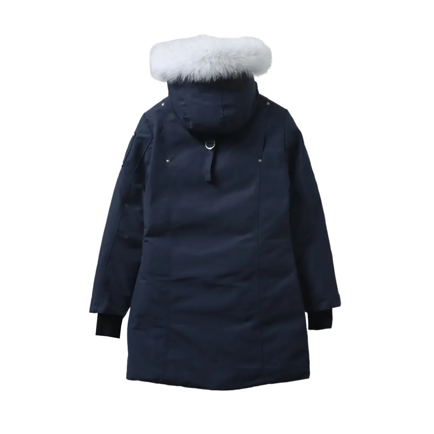 Moose Knuckles Women's Debbie Down Bomber Jacket W Fur Navy Blue - ogsneaker