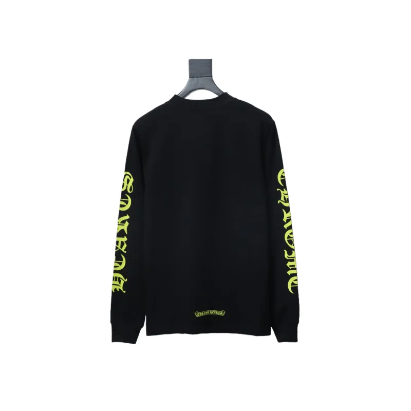 Chrome Hearts Yellow Neck Logo Long Sleeve T-Shirt Black - ogsneaker
