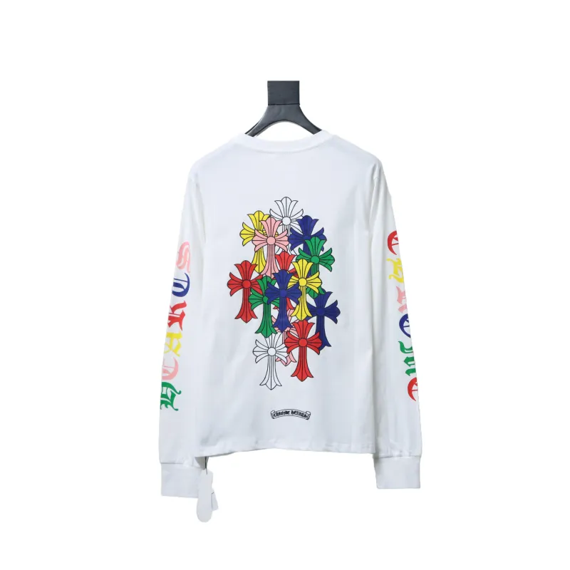 Chrome Hearts Multi Color Cross Logo Long Sleeves T-shirt White - ogsneaker