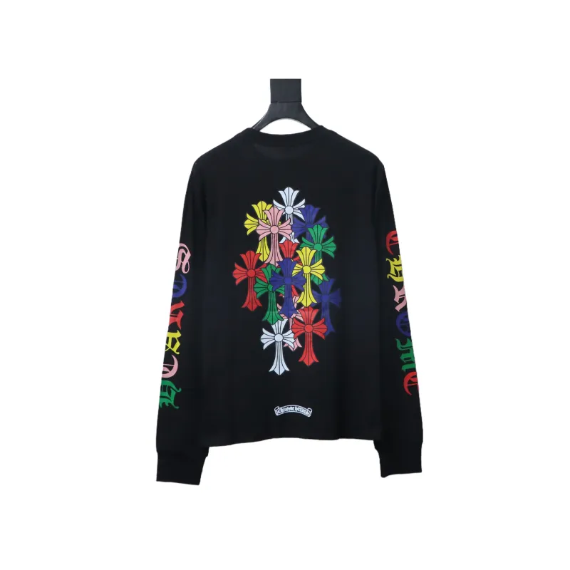 Chrome Hearts Multi Color Cross Logo Long Sleeves T-shirt Black - ogsneaker