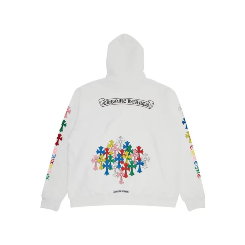 Chrome Hearts Multi Color Cross Hoodie White - ogsneaker