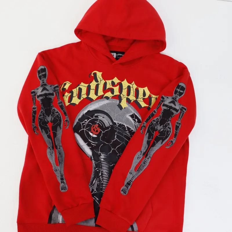 Godspeed Robot Print Hoodie #5536 Washed Red - ogsneaker
