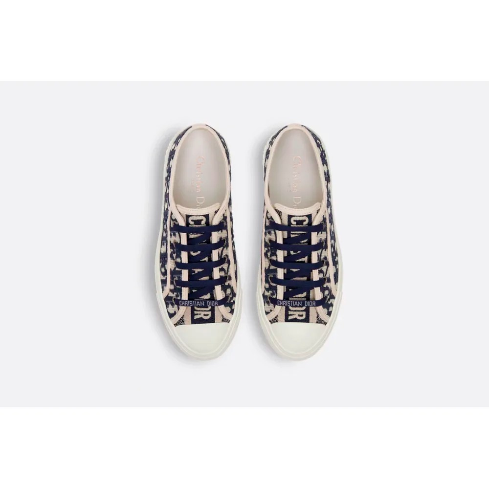 Dior Walk'n'Dior Sneaker Deep Blue Oblique Embroidered Cotton - ogsneaker
