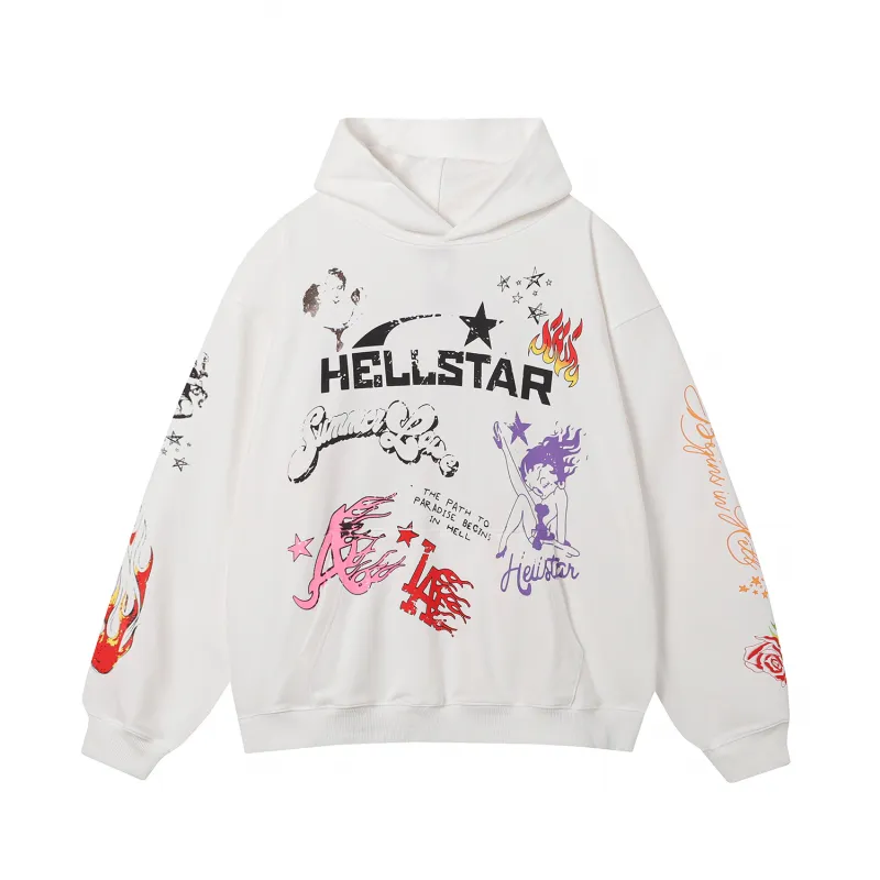 Hellstar Studio Summer Love Hoodie #3100 Black/White - ogsneaker