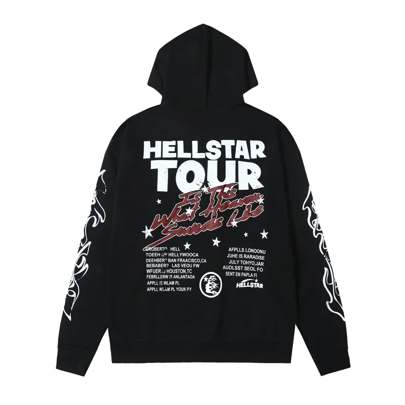 Hellstar Studios Records Tour Hoodie Black - ogsneaker