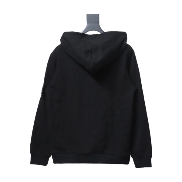 Stone Island Classic Logo Sleeve Patch Hoodie Black - ogsneaker
