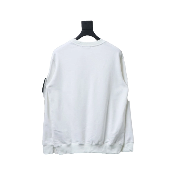 Stone Island Classic Logo Sleeve Patch Crewneck White - ogsneaker