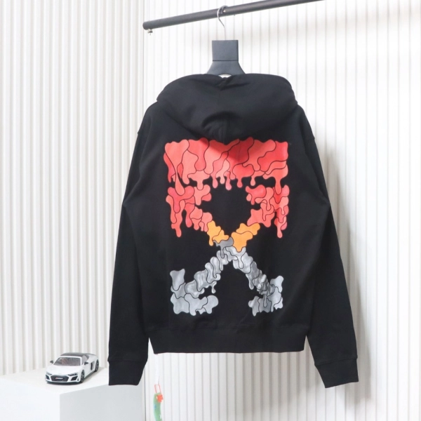 Off-White Arrow Print Hoodie Black Red - ogsneaker