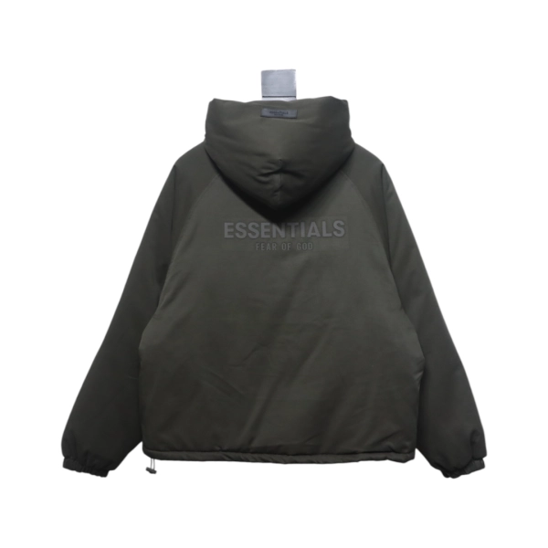 Fear of God Essentials Letter Print Hooded Synthetic Insulated Jacket Dark Green - ogsneaker