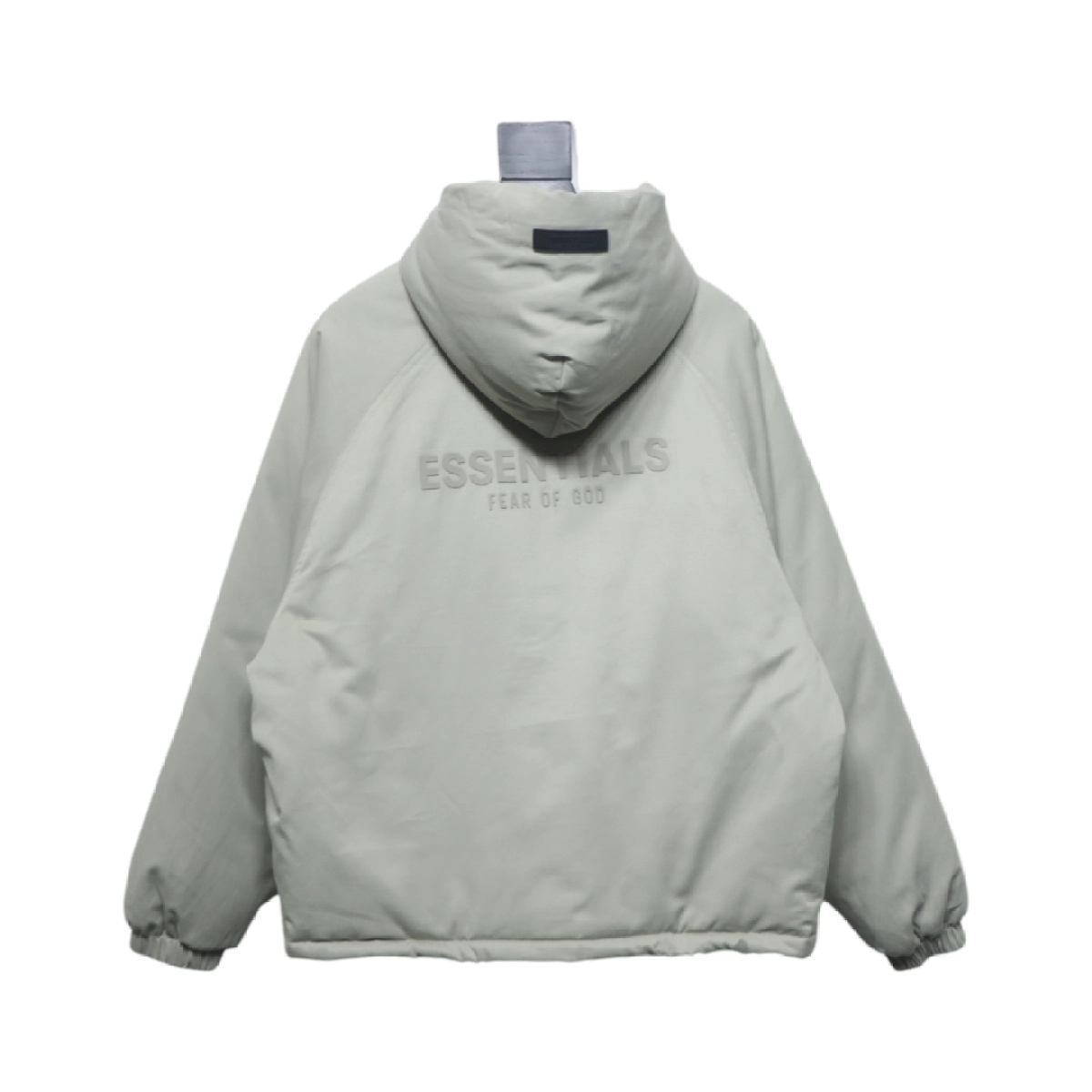 Fear of God Essentials Letter Print Hooded Synthetic Insulated Jacket Light Green - ogsneaker