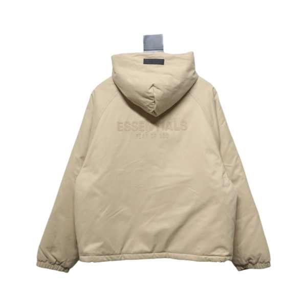 Fear of God Essentials Letter Print Hooded Synthetic Insulated Jacket Cream Yellow - ogsneaker