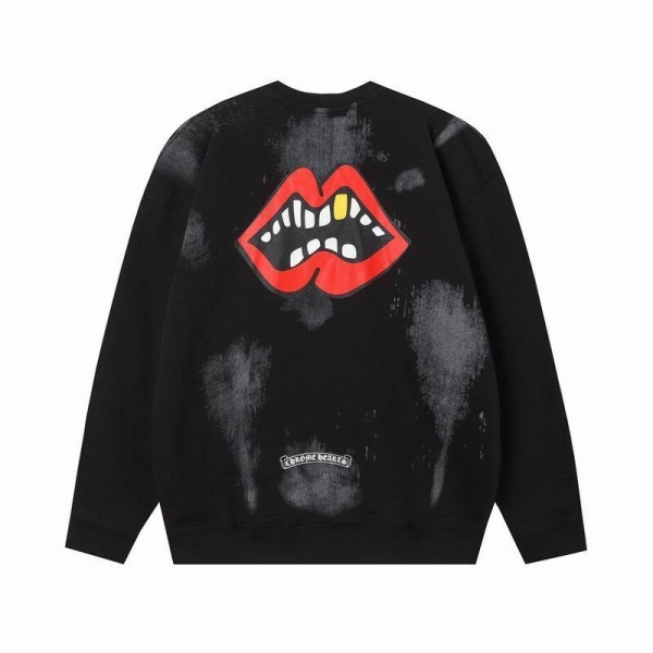 Chrome Hearts Lips Triple D Print Long Sleeve Crewneck Sweatshirt Black - ogsneaker