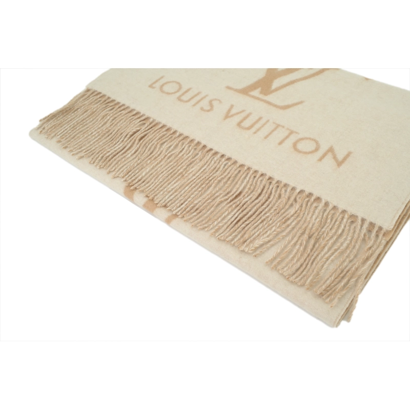 Louis Vuitton Double-Faced Jacquard Velvet Fringe Scarf Khaki - ogsneaker